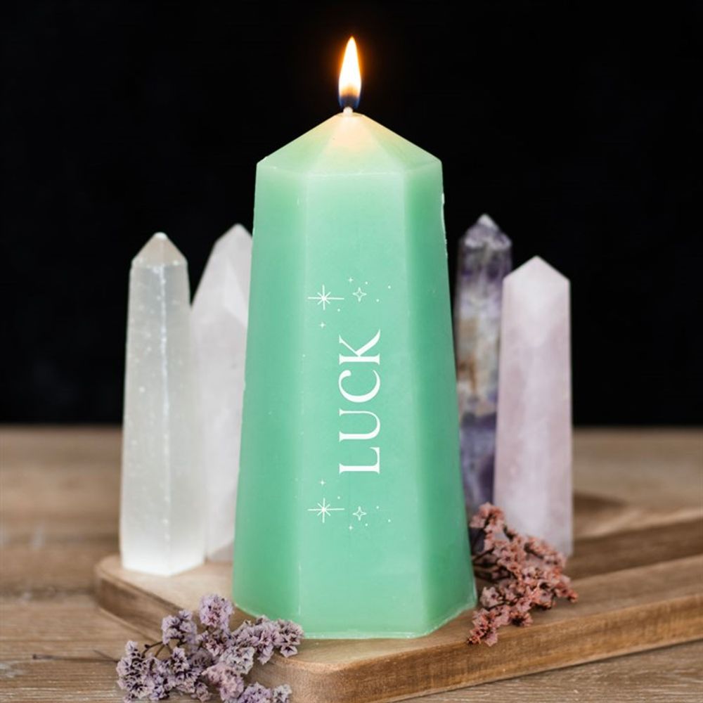 Luck Crystal Candle with Rough Green Aventurine